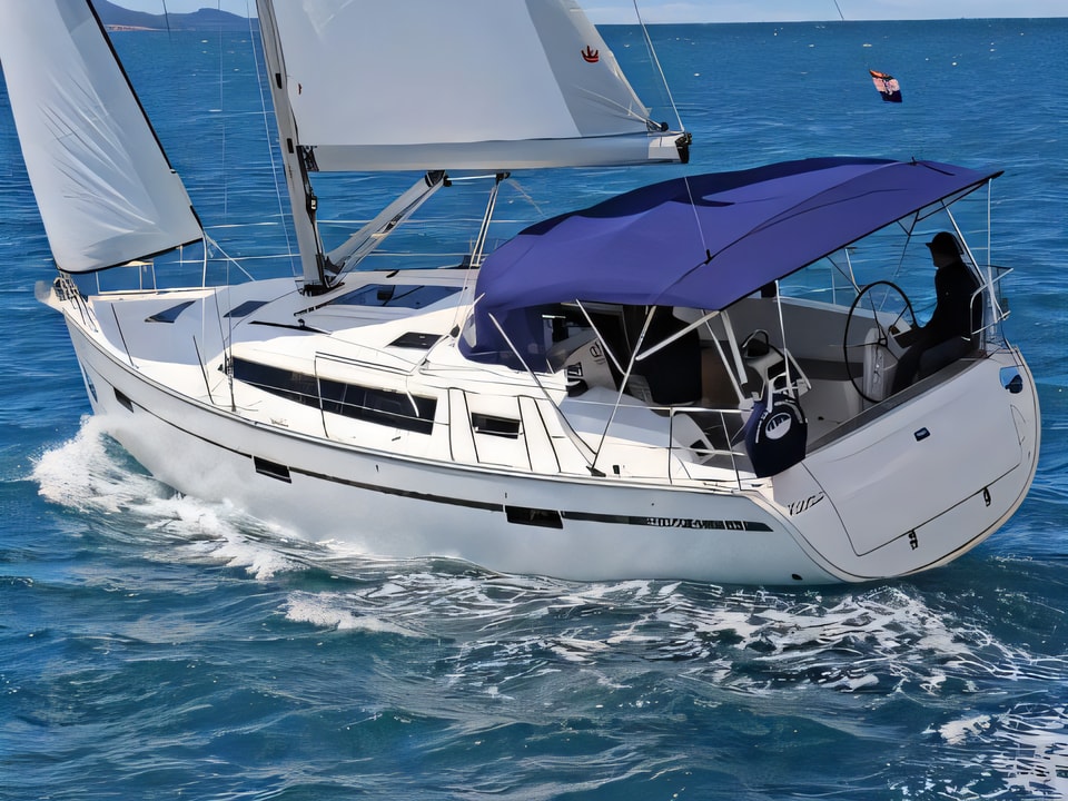 Exterior overview of BAVARIA C 41 BT sail boat for charter from Sukosan Marina Dalmacija in the Zadar sailing area Croatia