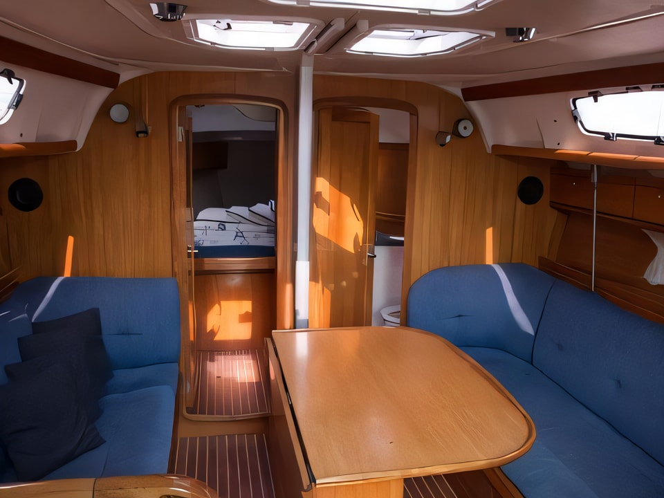 Interior of Bavaria 38 Cruiser sail boat with 3 cabins Croatia yacht charter