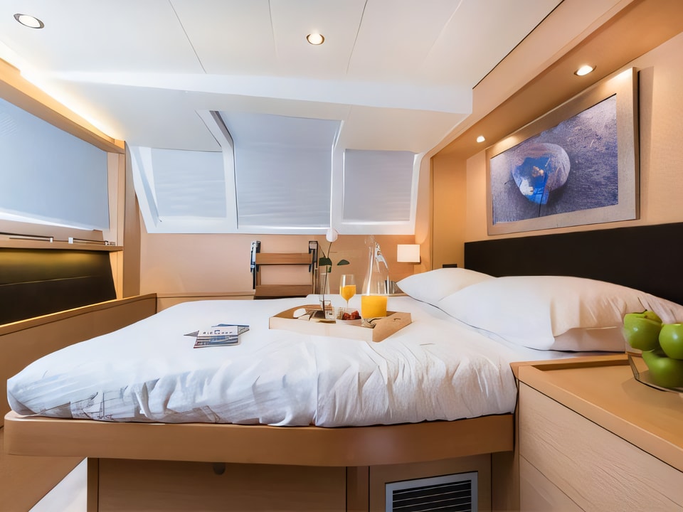 Interior of Lagoon 620 catamaran with 5 cabins Croatia yacht charter