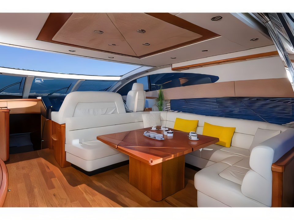 Interior of Sunseeker Predator 72 motoryacht with 3 cabins Croatia yacht charter