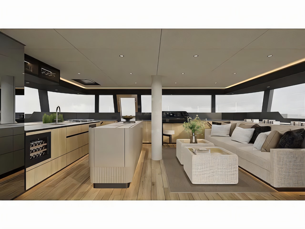 Layout of Sunreef 60 catamaran with 4 cabins Croatia yacht charter