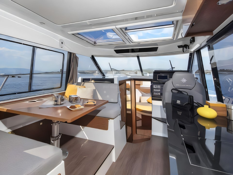 Interior of Jeanneau Merry Fisher 1095 motor boat with 3 cabins Croatia yacht charter