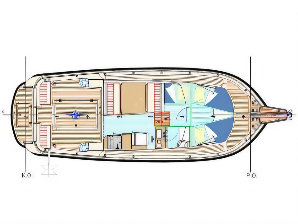 Damor 900 FURIA yacht layout 1 cabins Croatia charter