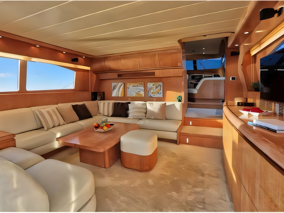 Interior of Maiora 20 motor boat with 3 cabins Croatia yacht charter