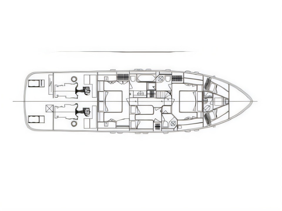 Layout of Maiora 20 motor boat with 3 cabins Croatia yacht charter