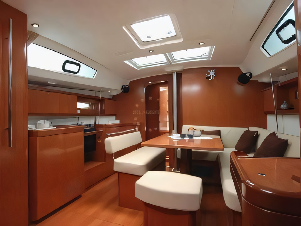 Interior of Oceanis 43 sail boat with 4 cabins Croatia yacht charter