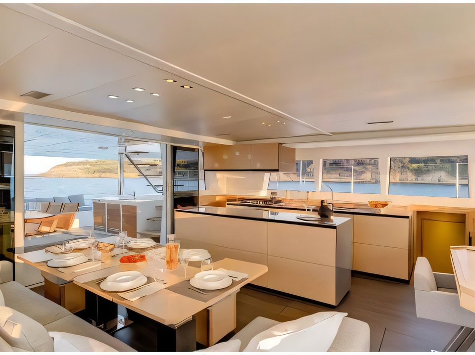 Interior of Lagoon 620 catamaran with 5 cabins Croatia yacht charter