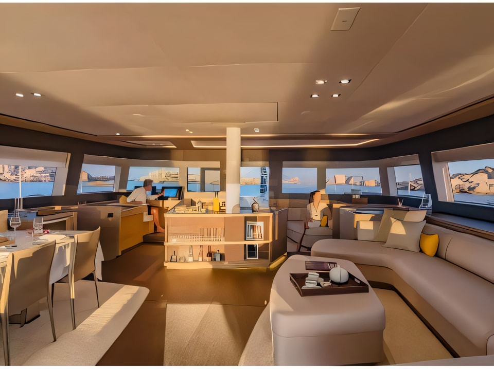 Interior of Lagoon Seventy 7 catamaran with 4 cabins Croatia yacht charter