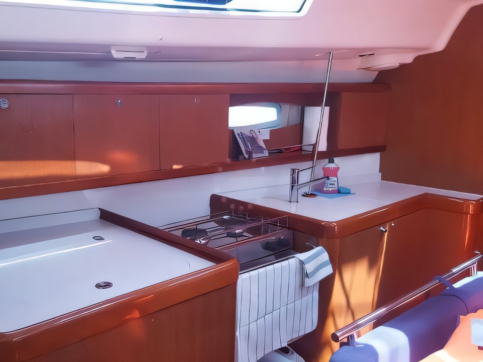 Interior of Oceanis 43 sail boat with 4 cabins Croatia yacht charter