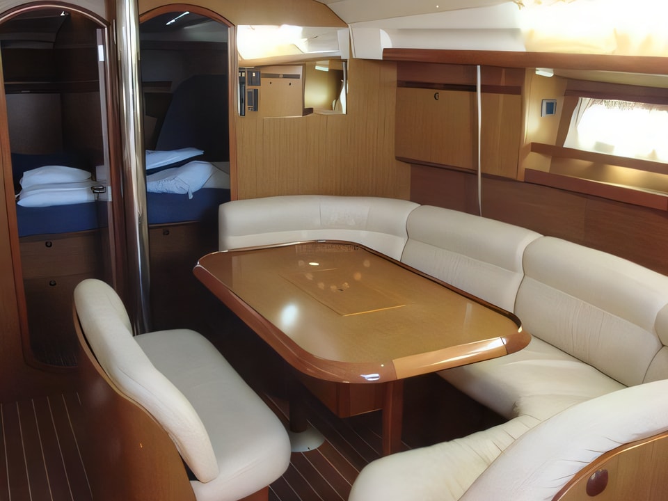 Interior of Sun Odyssey 45 sail boat with 4 cabins Croatia yacht charter