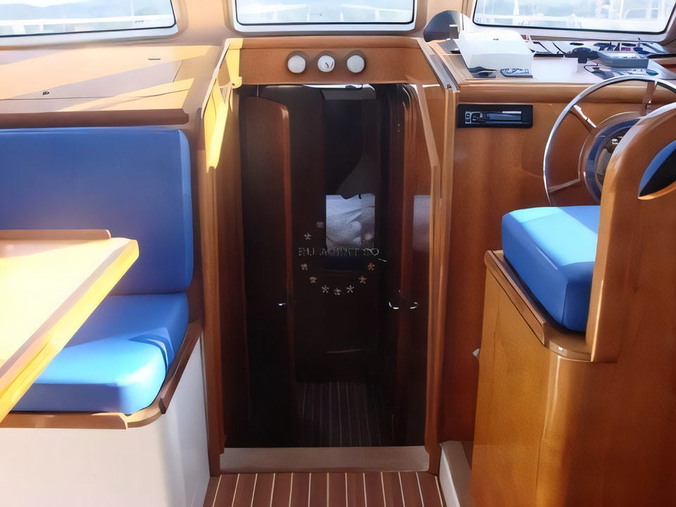 Interior of Adria 1002 motor boat with 3 cabins Croatia yacht charter