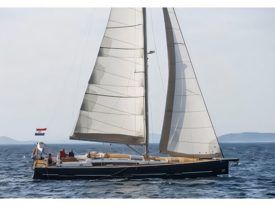 Exterior overview of Dufour 56 Exclusive sail boat for charter from Split ACI Marina in the Split sailing area Croatia