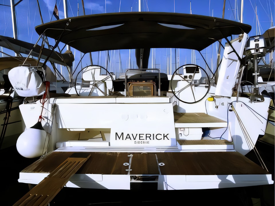 Exterior overview of Dufour 520 Grand Large sail boat for charter from Rogoznica Marina Frapa in the Sibenik sailing area Croatia