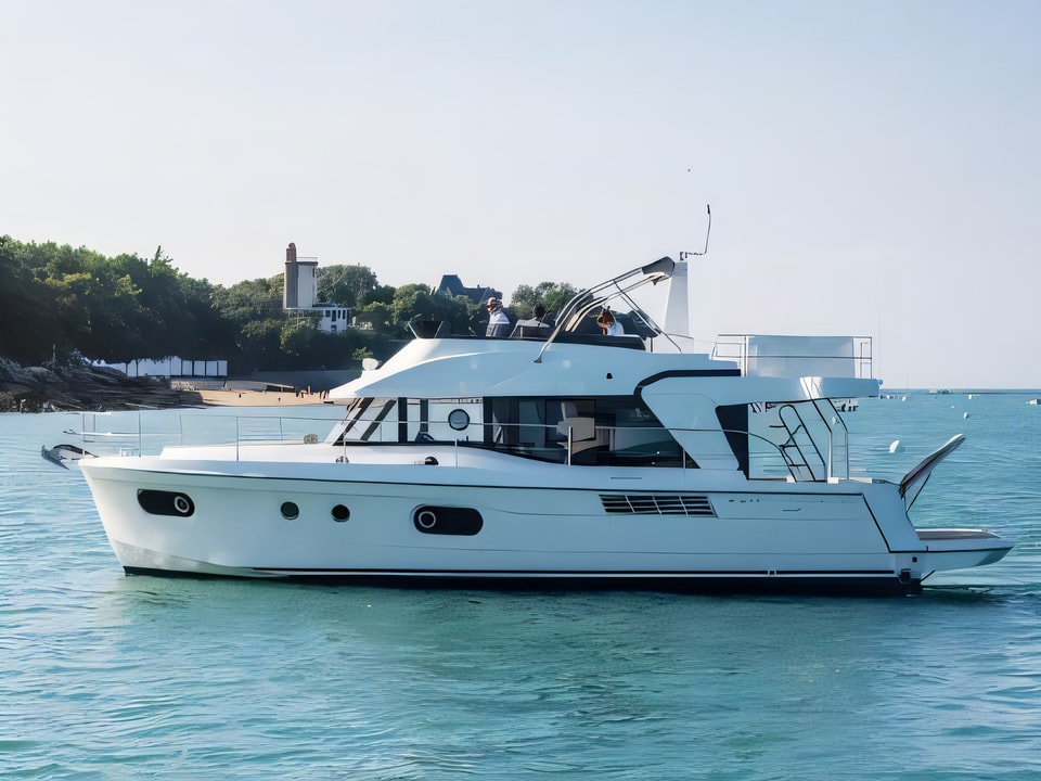 Exterior overview of Beneteau S. Trawler 47 motoryacht for charter from Sibenik Marina Mandalina in the Sibenik sailing area Croatia