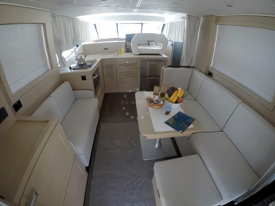 Interior of Beneteau S. Trawler 47 motoryacht with 3 cabins Croatia yacht charter
