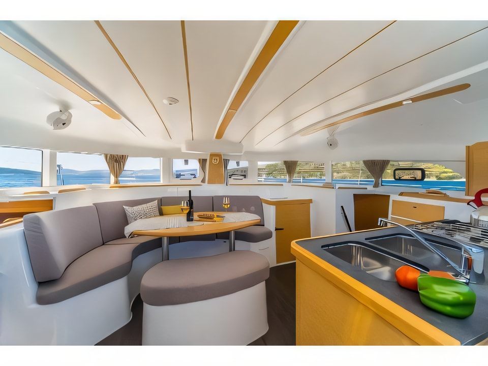 Interior of Lagoon 380 catamaran with 4 cabins Croatia yacht charter