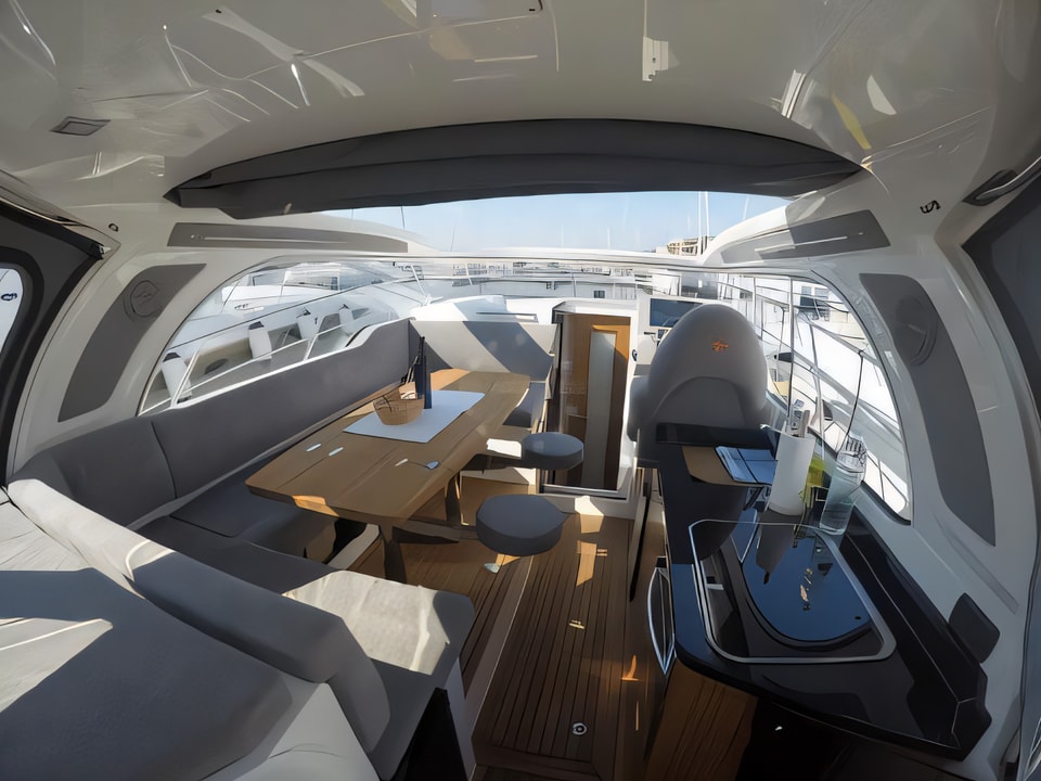 Interior of Marex 320 ACC motor boat with 2 cabins Croatia yacht charter