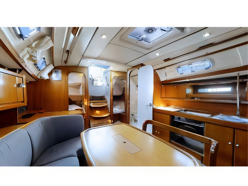 Interior of Dufour 385 Grand Large sail boat with 3 cabins Croatia yacht charter