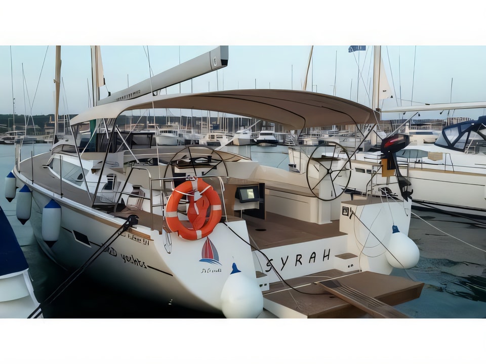 Exterior overview of D&D Kufner 54.1 sail boat for charter from Biograd Kornati in the Zadar sailing area Croatia