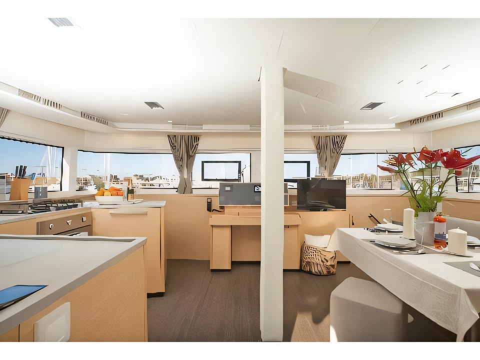 Interior of Lagoon 52 FLY catamaran with 5 cabins Croatia yacht charter