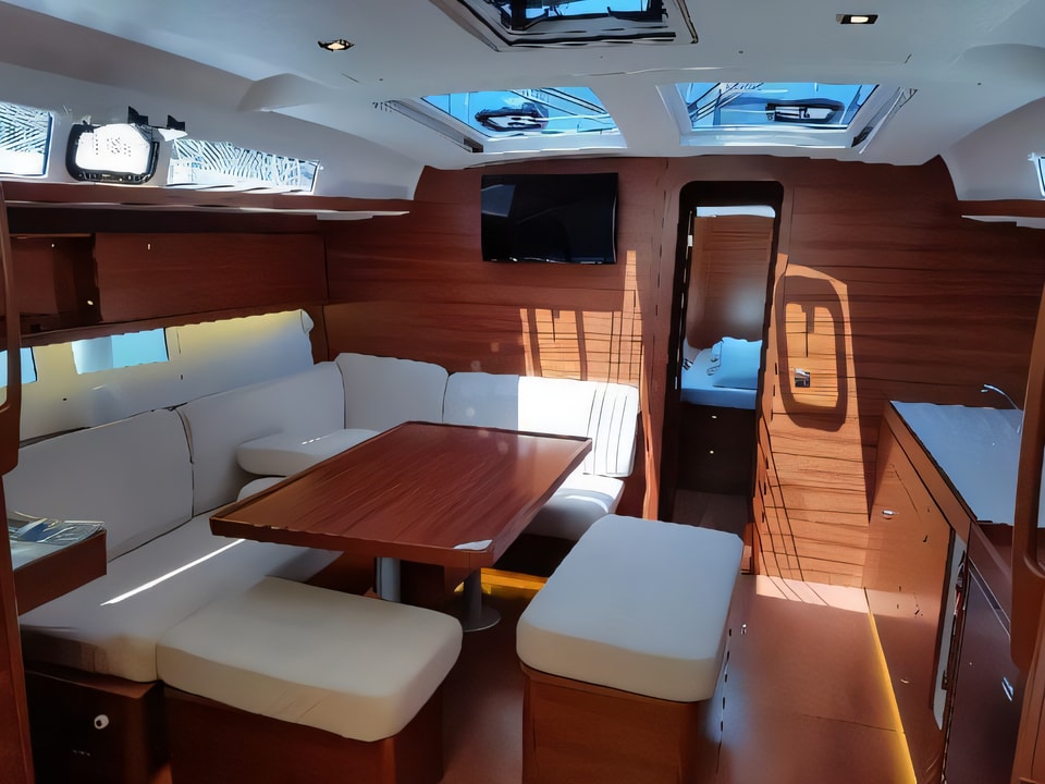 Interior of Dufour 460 Grand Large sail boat with 4 cabins Croatia yacht charter