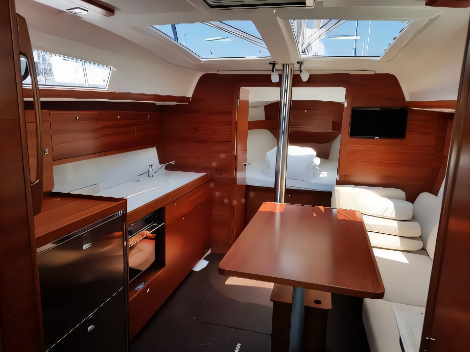Interior of Dufour 382 Grand Large sail boat with 3 cabins Croatia yacht charter