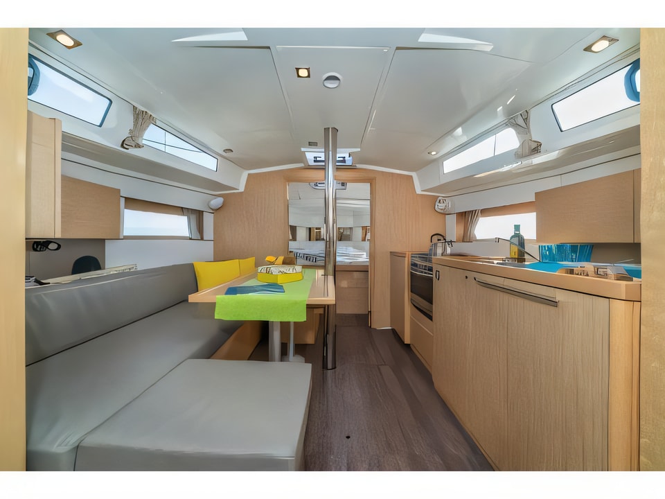 Interior of Oceanis 38.1 sail boat with 3 cabins Croatia yacht charter
