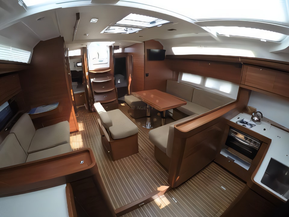 Interior of Dufour 512 Grand Large sail boat with 5 cabins Croatia yacht charter
