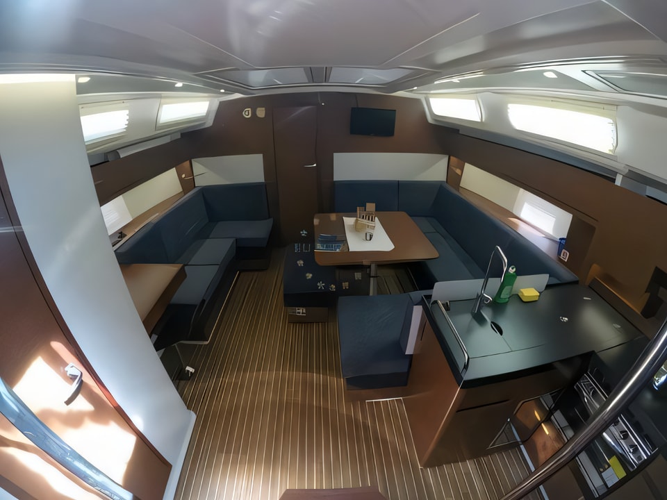 Interior of Hanse 458 sail boat with 3 cabins Croatia yacht charter