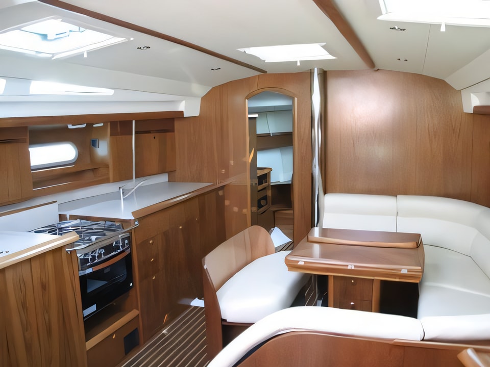 Interior of Sun Odyssey 45 sail boat with 4 cabins Croatia yacht charter
