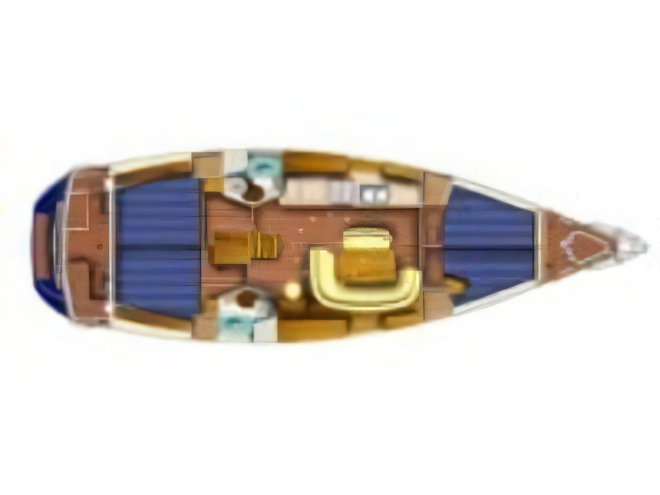 Layout of Sun Odyssey 45 sail boat with 4 cabins Croatia yacht charter