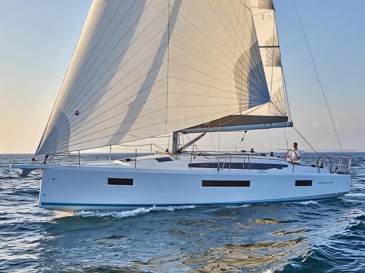Exterior overview of Sun Odyssey 410 sail boat for charter from Primosten Marina Kremik in the Sibenik sailing area Croatia