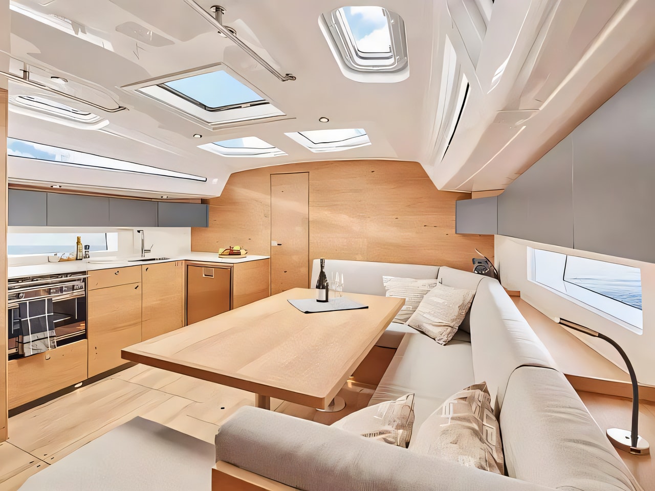 Layout of Elan Impression 43 sail boat with 3 cabins Croatia yacht charter