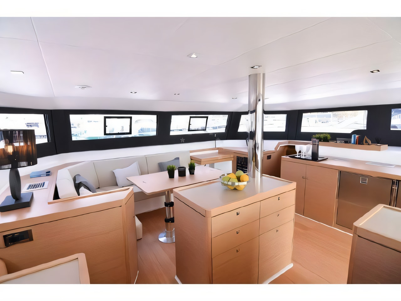Layout of Dufour Catamaran 48 catamaran with 5 cabins Croatia yacht charter