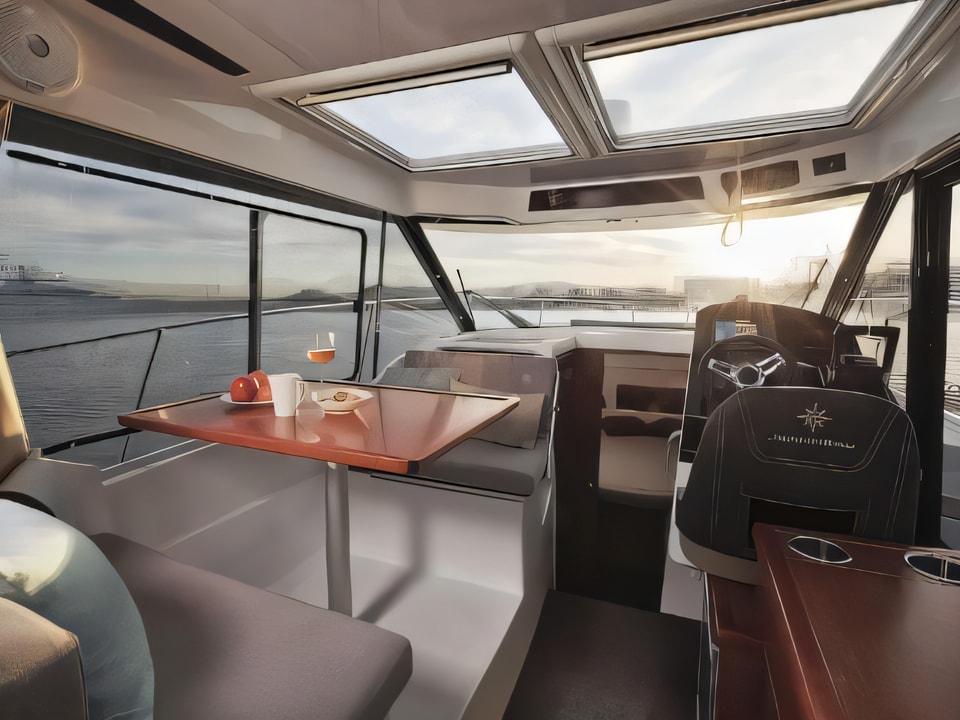 Interior of Jeanneau Merry Fisher 895 motor boat with 2 cabins Croatia yacht charter