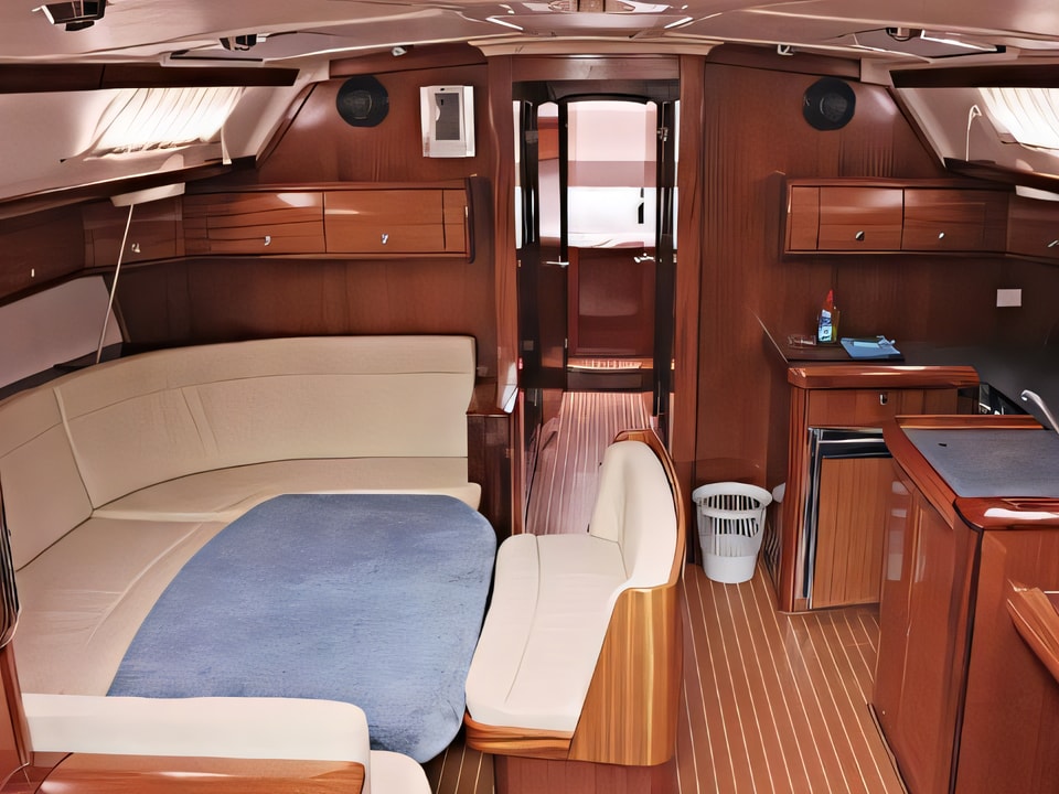Interior of BAVARIA 49 BT sail boat with 5 cabins Croatia yacht charter