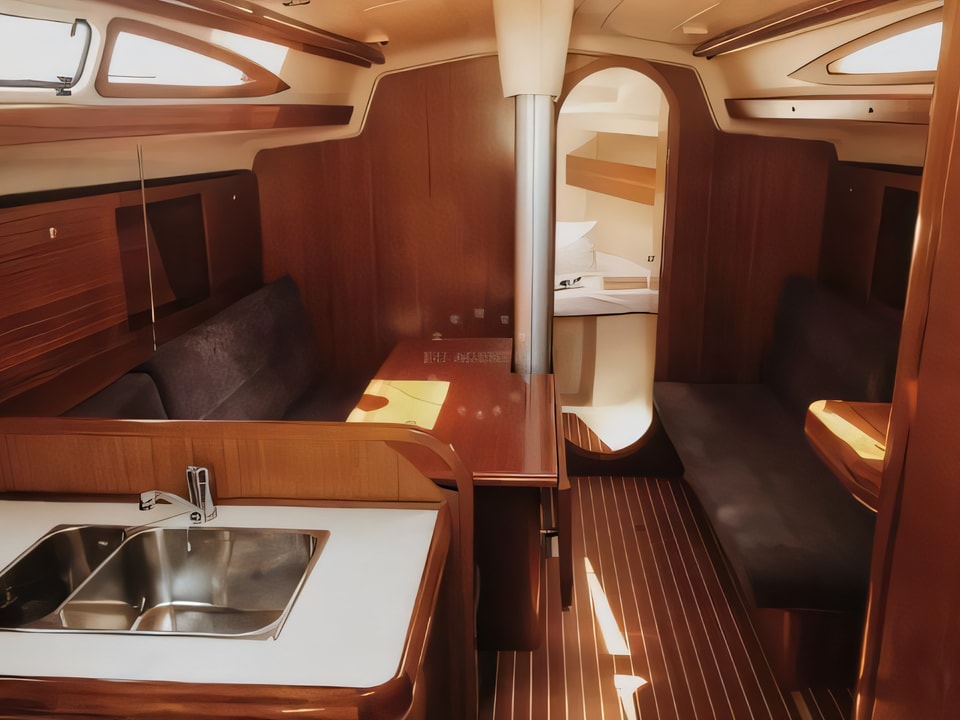 Interior of Salona 42 sail boat with 3 cabins Croatia yacht charter