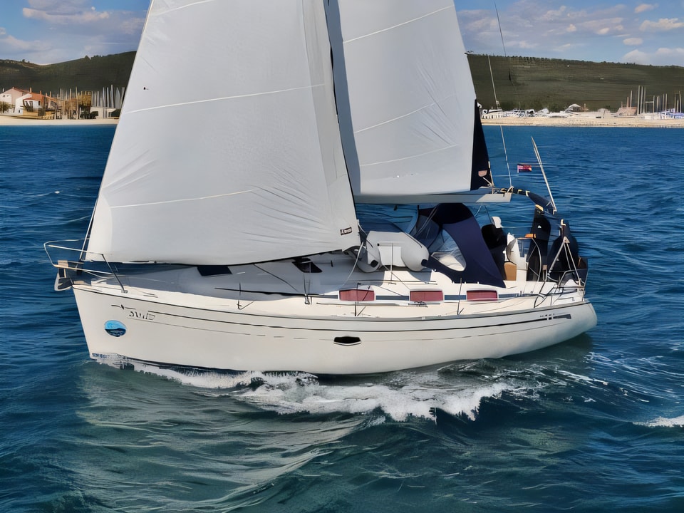 Exterior overview of BAVARIA 33 C sail boat for charter from Sukosan Marina Dalmacija in the Zadar sailing area Croatia