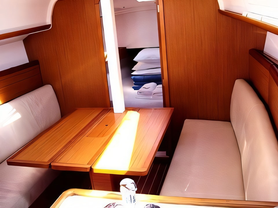Interior of Sun Odyssey 30i sail boat with 2 cabins Croatia yacht charter