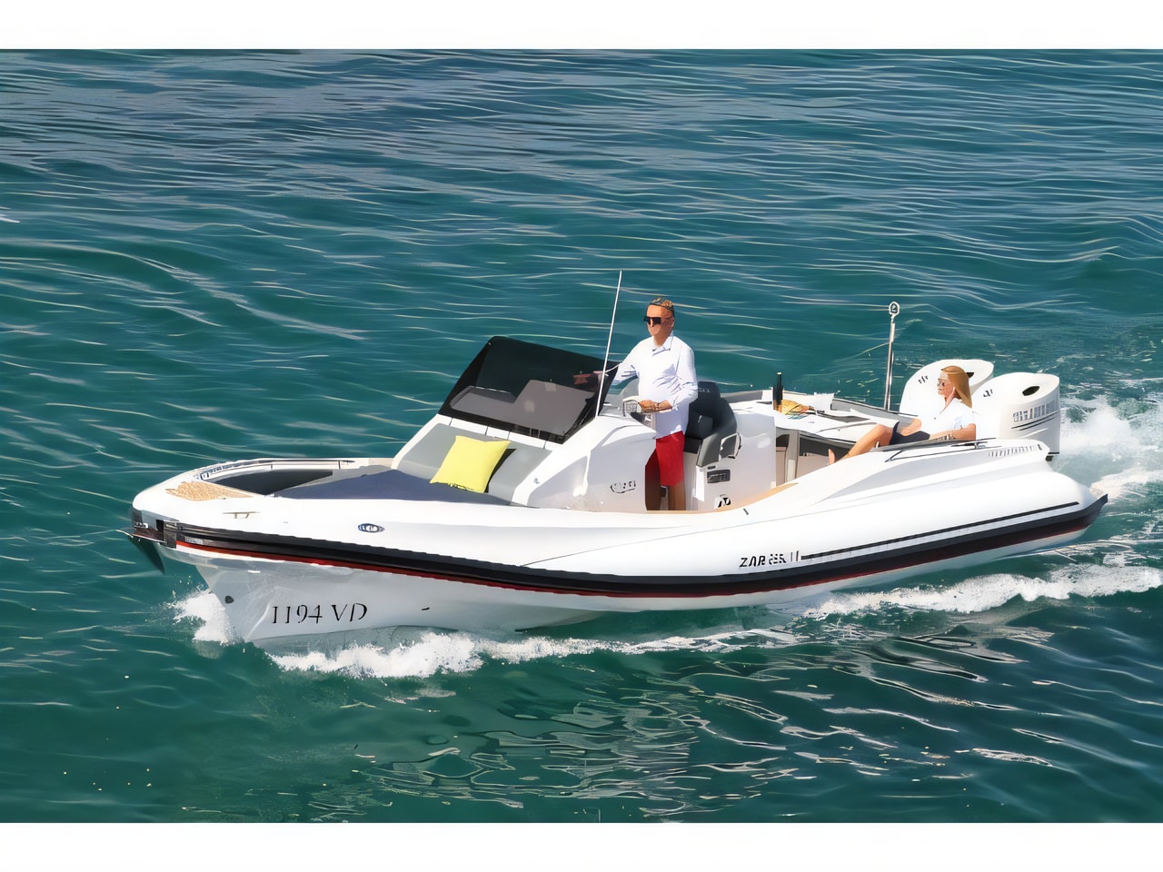 Exterior overview of Zar 85 SL motor boat for charter from Biograd Kornati in the Zadar sailing area Croatia
