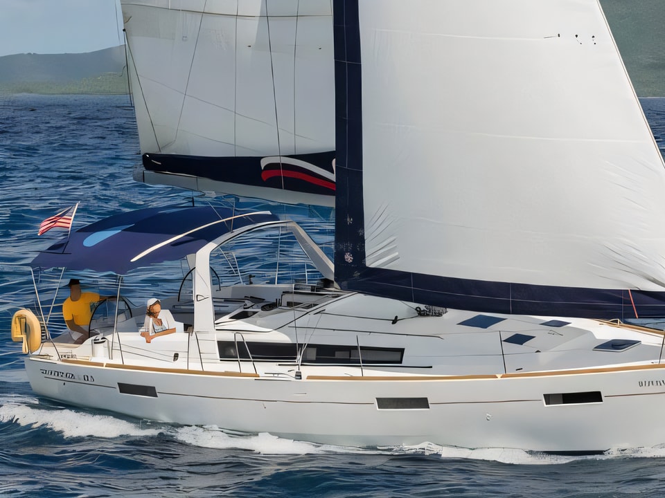 Exterior overview of Moorings 42.3 sail boat for charter from Agana Marina in the Split sailing area Croatia
