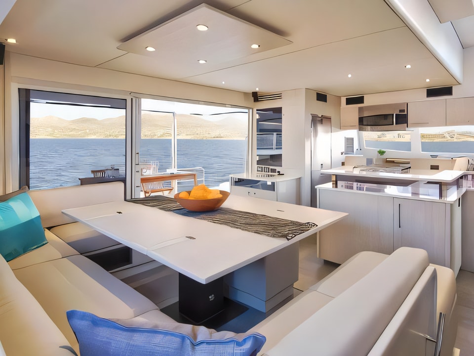 Interior of Moorings 5800 catamaran with 5 cabins Croatia yacht charter