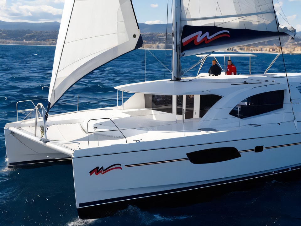 Exterior overview of Moorings 4400 catamaran for charter from Agana Marina in the Split sailing area Croatia