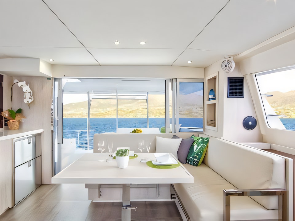 Interior of Moorings 4000 catamaran with 4 cabins Croatia yacht charter
