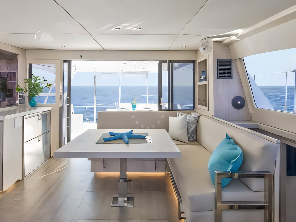 Interior of Moorings 434 PC power catamaran with 4 cabins Croatia yacht charter