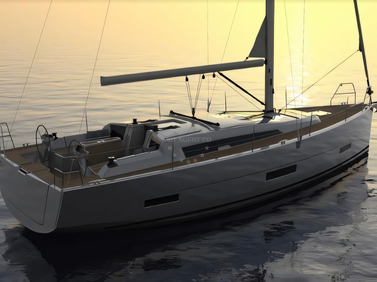Exterior overview of Dufour 390 Grand Large sail boat for charter from Primosten Marina Kremik in the Kornati sailing area Croatia