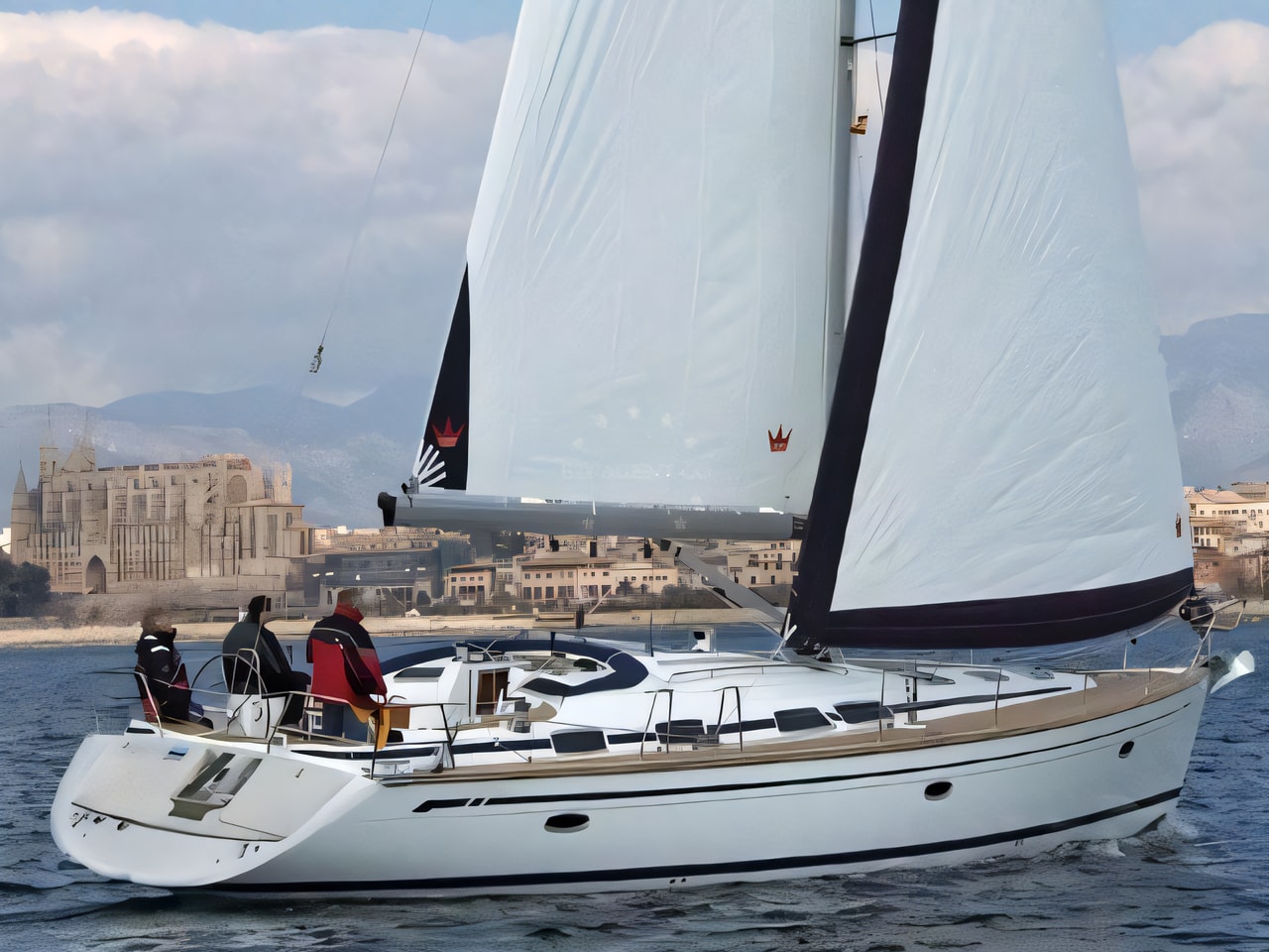Exterior overview of Bavaria 51 Cruiser sail boat for charter from Pula Tehnomont Marina Veruda in the Istria / Kvarner sailing area Croatia