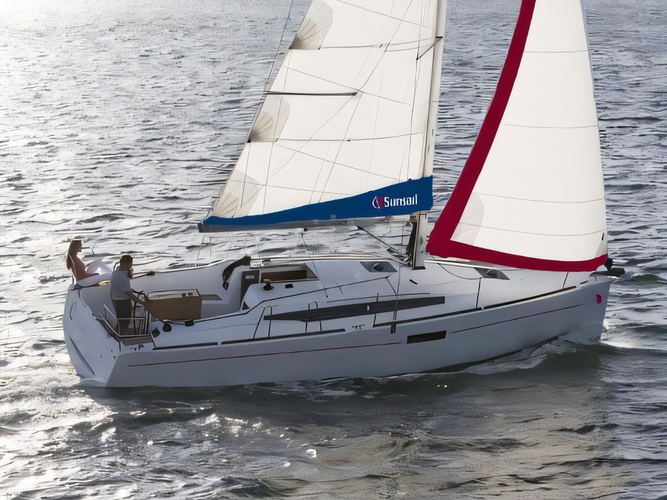 Exterior overview of Sunsail 34- 2 / 1 sail boat for charter from Agana Marina in the Split sailing area Croatia