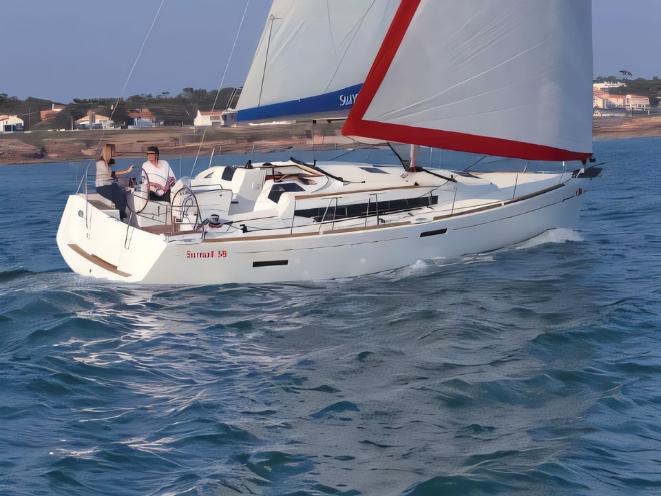 Exterior overview of Sunsail 38 sail boat for charter from Agana Marina in the Split sailing area Croatia