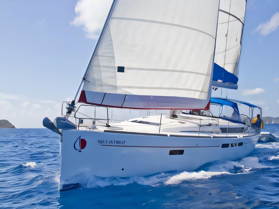 Exterior overview of Sunsail 51 sail boat for charter from Agana Marina in the Split sailing area Croatia